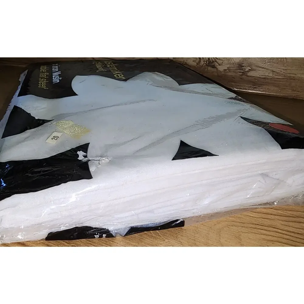 Vintage Tastemaker by Mohawk No Iron Muslin Double Flat Sheet White NIP USA